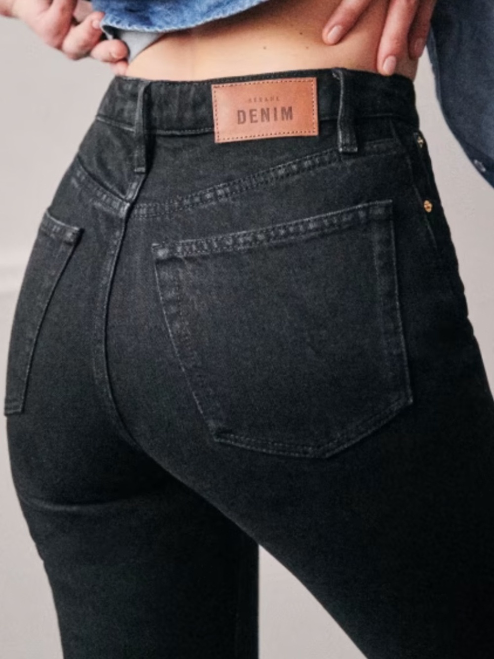 Sézane Denim Le Brut Sexy Jeans Black Size 26 Style S22IPAN004N Organic Cotton - Picture 2 of 16